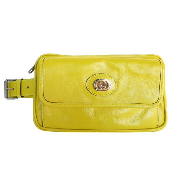 GUCCI waist bag belt leather yellow ladies 598080 s0383a - Picture 1 of 5